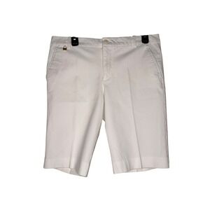Lauren‎ Ralph Lauren Women White Cotton Blend Bermuda Shorts Size 10